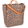 "Parker" Leopard Nylon Tote with Leather Accents