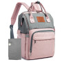 Original Diaper Backpack with Changing Pad- Pink Gray