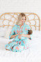 Teal Peach mommy robe