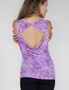 Ultra Soft Burn Out Sleeveless Top With Twist Back