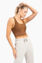 Laser Cut Seamless Sports Bra (Brown)