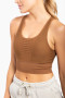 Laser Cut Seamless Sports Bra (Brown)