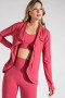 Asymmetric Jacket with Cowl Neck (Coral)