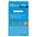 Trojan ENZ Lubricated Condoms  back of retail box