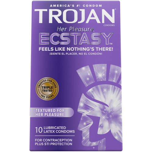 Trojan Her Pleasure Ecstasy Ultrasmooth Condoms retail package