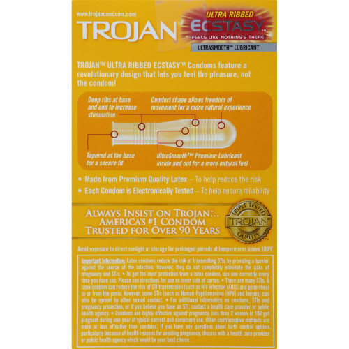 Trojan Stimulations Ultra Ribbed Ecstasy Condoms