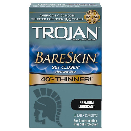 Trojan BareSkin Lubricated Condoms front of retail box