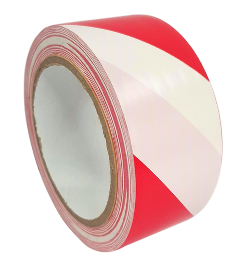 1 Roll - Red & White Hazard Warning Tape - 50mm x 33m 1 Roll - Red & White Hazard Warning Tape - 50mm x 33m