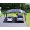 Canopia By Palram Arizona Double Wings 16ft. x 19 ft. Carport Kit - Grey Structure & Corrugated Solar Grey Panels