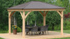 Yardistry Meridian Gazebo with Cedar Wood & Aluminum Roof (12 ft. x 14 ft.)