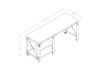 Duramax Weston 72" Industrial Metal & Wood desk with shelves