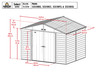 Arrow Select Steel Storage Shed, 10x8, Charcoal