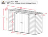 Arrow Select Steel Storage Shed, 10x4, Flute Grey