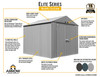 Arrow Elite Steel Storage Shed, 10x8, Cool Grey