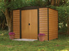 Woodridge 8 x 6 ft. Steel Storage Shed Coffee/Woodgrain