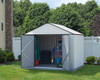 EZEE Shed Steel Storage 10 x 8 ft. Galvanized Extra High Gable Cream with Charcoal Trim