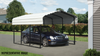 Steel Carport 12 x 24 x 7 ft. Galvanized Black/Eggshell