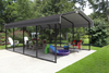 Steel Carport 12 x 20 x 7 ft. Galvanized Black/Charcoal, Snow Rated (35 PSF)