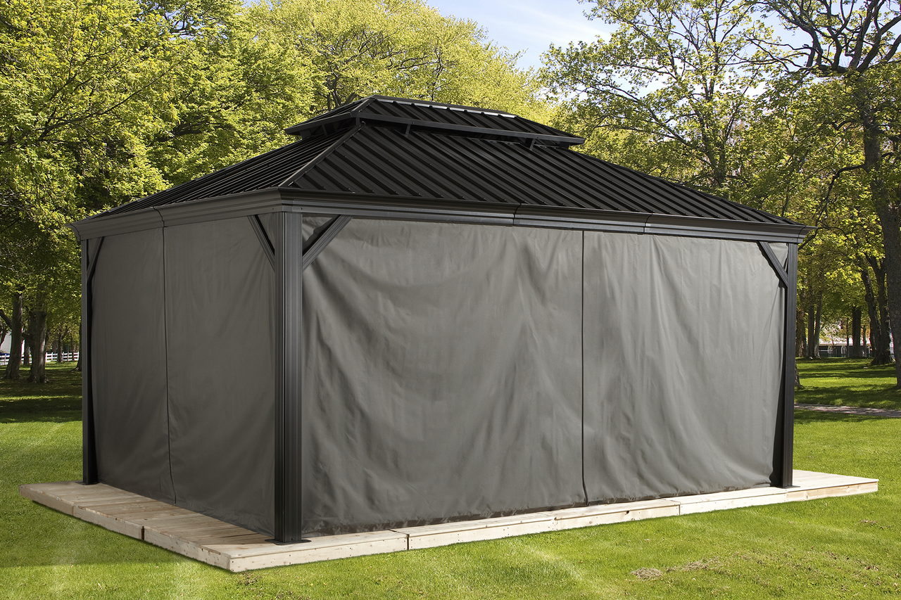 Sojag Curtains for Monaco/Messina/Mykonos 12 x 16 ft Grey - Gazebo
