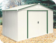 Duramax 10x8 Del Mar Metal Shed + Foundation - Green Trim
