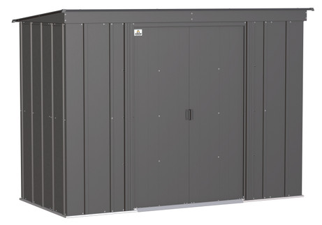 Arrow Classic Steel Storage Shed, 8x4, Charcoal