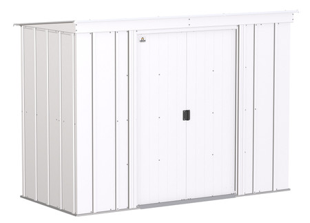 Arrow Classic Steel Storage Shed, 8x4, Flute Grey