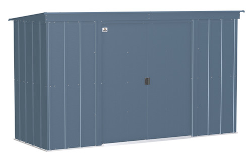 Arrow Classic Steel Storage Shed, 10x4, Blue Grey