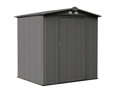 EZEE Shed Steel Storage 6 x 5 ft. Galvanized Low Gable Charcoal
