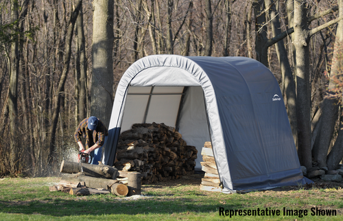 ShelterCoat 10 x 16 ft. Wind and Snow Rated Garage Round Gray STD