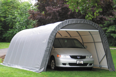 ShelterCoat 12 x 28 ft. Wind and Snow Rated Garage Round Gray STD