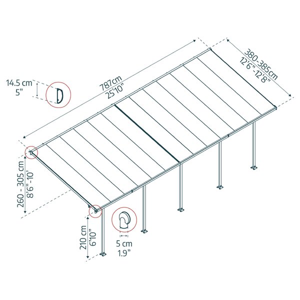 Canopia by Palram Palram Feria Carport - 13' x 26', White