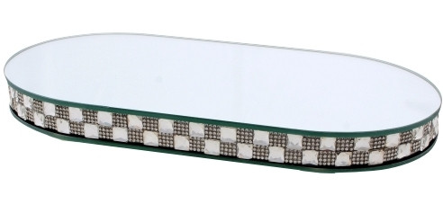 Glass Oval Base For Candlesticks /30x14cm