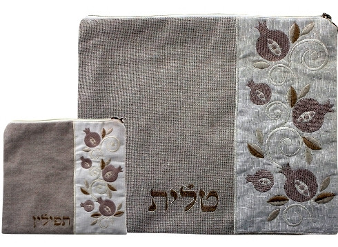 Linen Talit- Tefilin Set 36*29cm, Beige