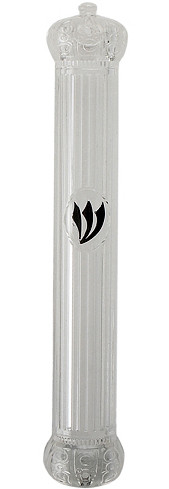 Mezuzah Case | Plastic Clear with Rubber Plug /15 Cm