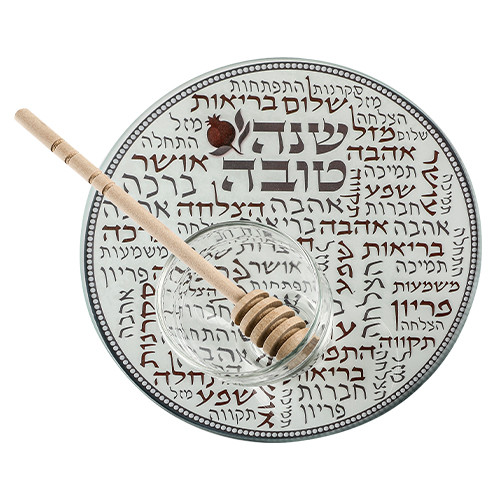 Honey Dish | Reinforced Glass Set For Serving An Apple /19cm