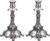 Candlesticks | Shabbat Theme Silver Pair /25cm