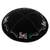 Kipa | Suede | Black | Aleph-Bet Train /15cm
