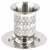 Kiddush Cup | Stainless Steel Elegant Engraved /10 Cm, Rounded Saucer /12cm