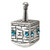 Nickel Dreidel | Blue stone /4cm