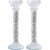 Candlesticks | Crystal | With Decorative Silvered Stones /22Cm