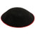 Kipa | Knitted Dense | DMC | Black with Dark Red Line /20cm