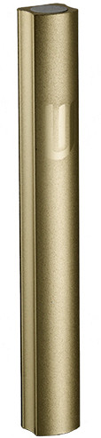 Mezuzah Case | Aluminum Dotted Gold | "Shin" /10cm