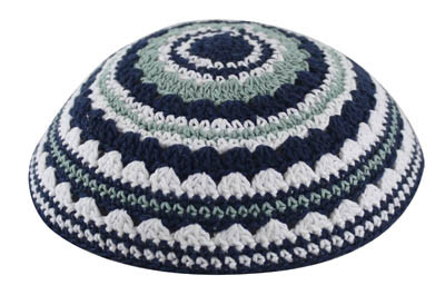 Kipa | Knitted | Blue-L. Green-White /18cm