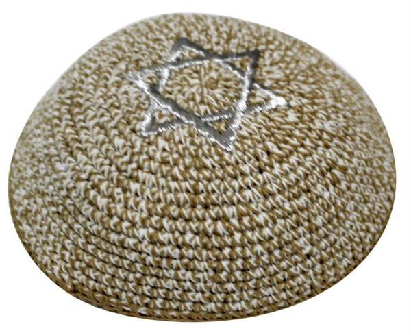 Kipa | Knitted | Light Brown W Star of David /17