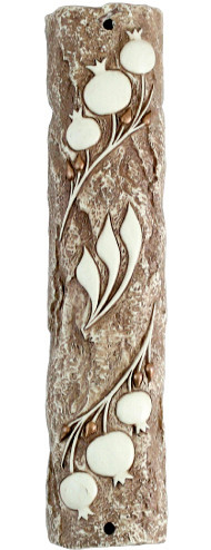 Mezuzah Case | Stone-Like | Pomegranate