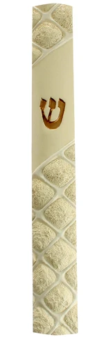 Mezuzah Case | Polyresin Beige /12cm