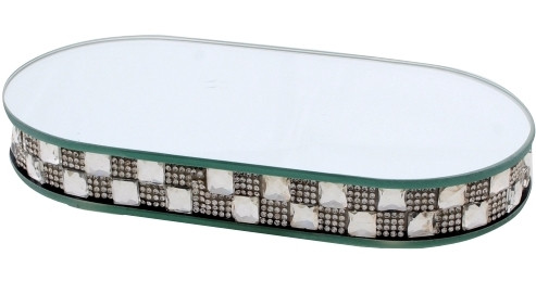 Glass Oval Base For Candlesticks /20x10cm