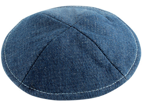 Kipa | Denim | Pin Spot Blue with white stitching /15Cm