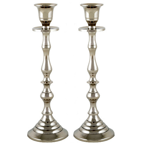 Candlesticks | Aluminium Pair /25cm
