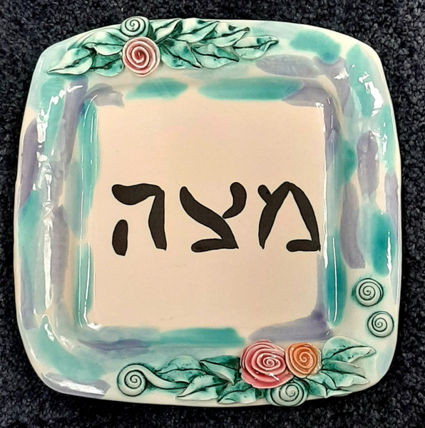Matza Plate | Ceramic, Hand painted